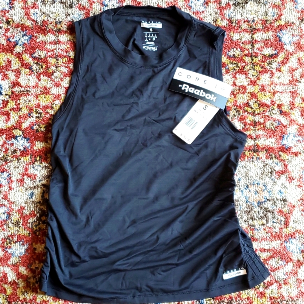 Small Reebok Core I Activewear black top fitted tank